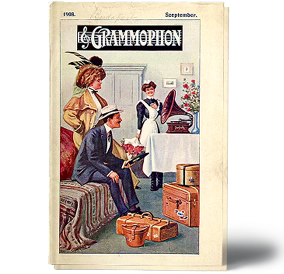 포노그래프 사용하는 가정 풍경 그림